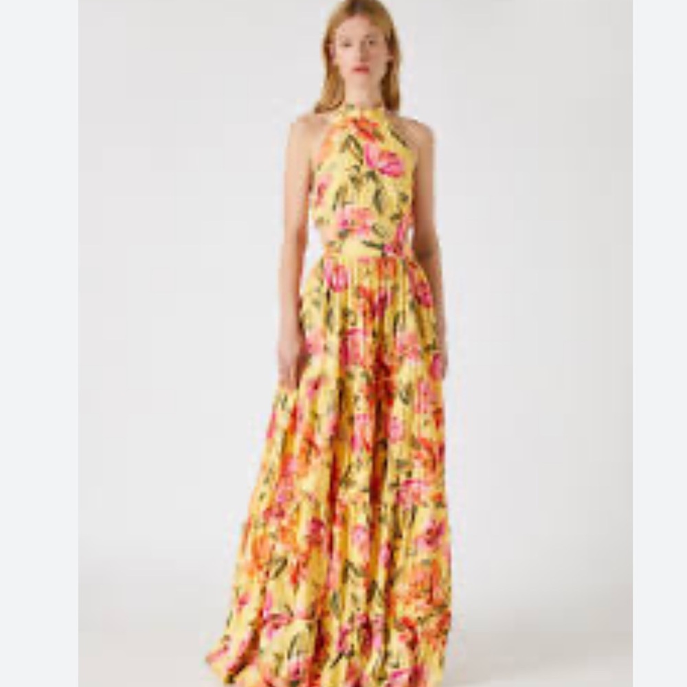KOTN tiered floral halter neck maxi dress, size S